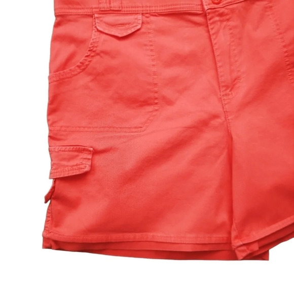 Gloria Vanderbilt High Waisted Orange Cargo Style  Shorts 18 - Picture 2 of 10